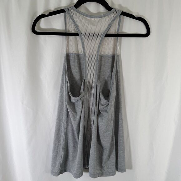 Athleta Tank Top Women's Small Heathered Grey Breathable Mesh Sleeveless - Picture 8 of 10